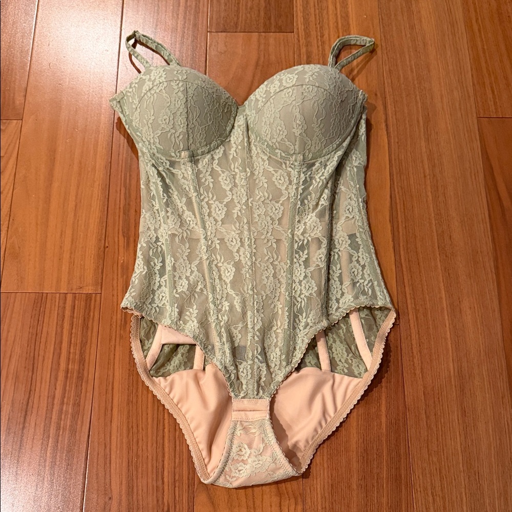 Sage Lace Bodysuit with Adjustable Straps